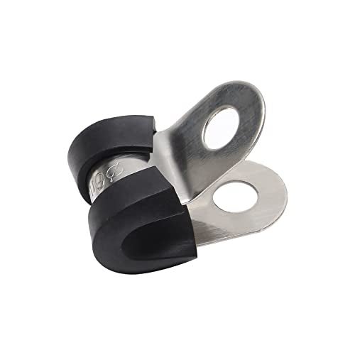 Suiwotin 22pcs 1/4 inch (6mm) Stainless Steel Cable Clamps, Insulated, P-type, Parallel Jaw - Image 1