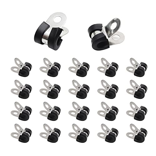 Suiwotin 22pcs 1/4 inch (6mm) Stainless Steel Cable Clamps, Insulated, P-type, Parallel Jaw - Image 4