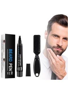 Beard Pencil Filler for Men, Long Lasting Beard Filling Pen Kit with Brush and Beard Styling Comb Tool Creates Natural Looking Beard, Moustache and Eyebrows