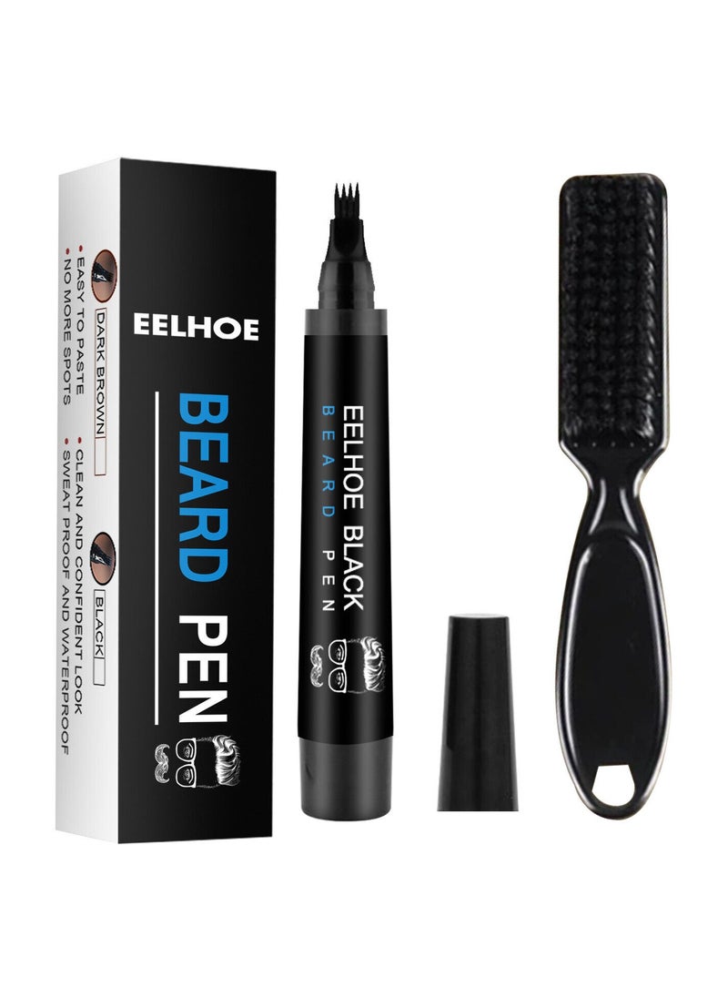 EELHOE - Beard Pencil Filler for Men, Long Lasting Beard Filling Pen Kit with Brush and Beard Styling Comb Tool Creates Natural Looking Beard, Moustache and Eyebrows - Image 1