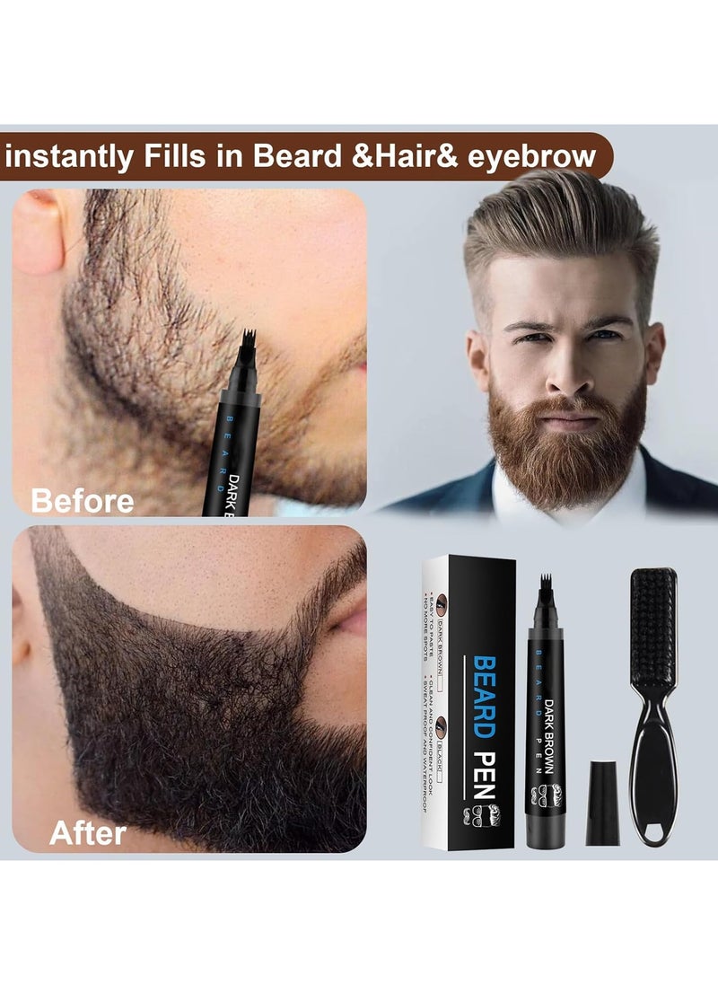 EELHOE - Beard Pencil Filler for Men, Long Lasting Beard Filling Pen Kit with Brush and Beard Styling Comb Tool Creates Natural Looking Beard, Moustache and Eyebrows - Image 1