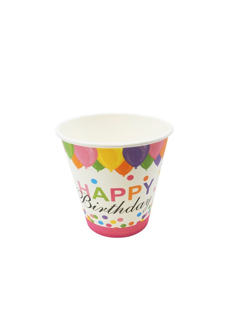 PARTY FUN Happy Birthday Paper Cups 9oz 6pcs Perfectly Sized for Joyful Celebrations - Image 1