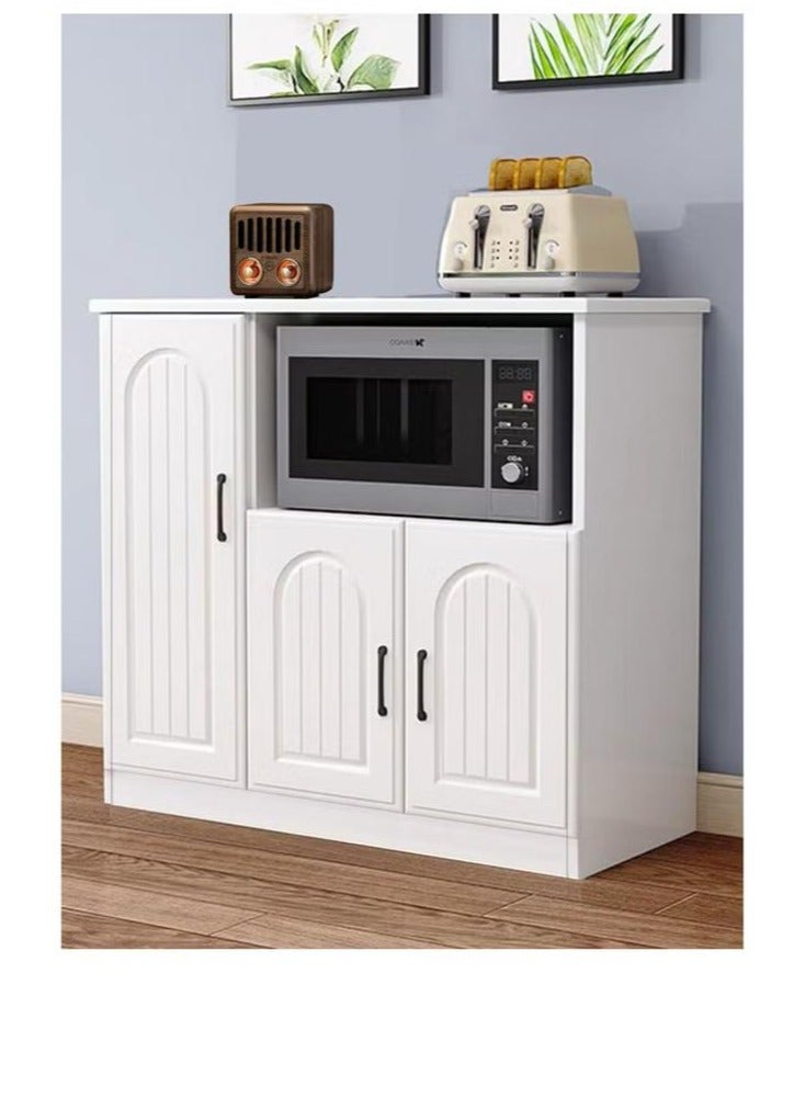 Generic Coffee Corner Cabinet, Living Room Dining Room Office, Multifunctional Kitchen Storage Cabinet, Modern Freestanding Sideboard with Microwave Organizer White  - Image 3