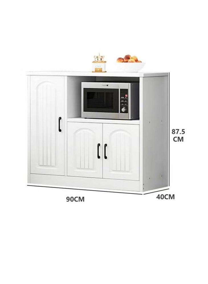 Generic Coffee Corner Cabinet, Living Room Dining Room Office, Multifunctional Kitchen Storage Cabinet, Modern Freestanding Sideboard with Microwave Organizer White  - Image 2