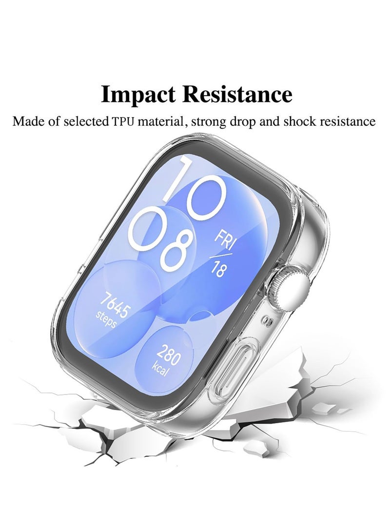 Protective Case for HUAWEI WATCH FIT 3 All-around Anti Scratch Shockproof Soft TPU Full Cover Case Compatible with Huawei Watch Fit3,Clear  - Image 5