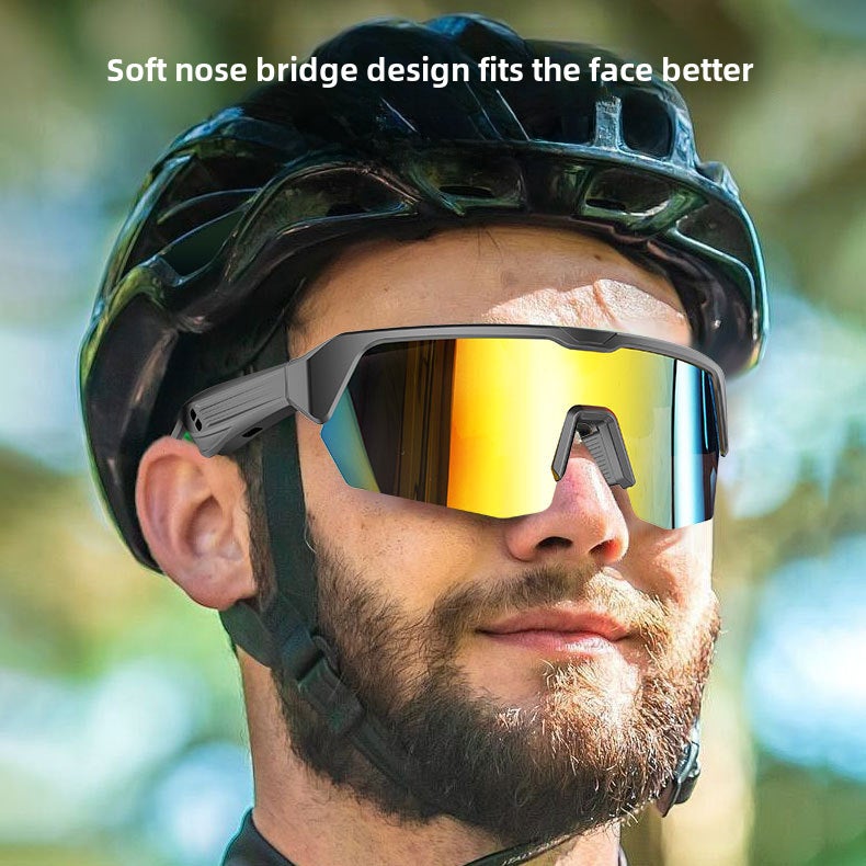 Smart Sports Glasses Bluetooth UV Protection gold plating - Image 5