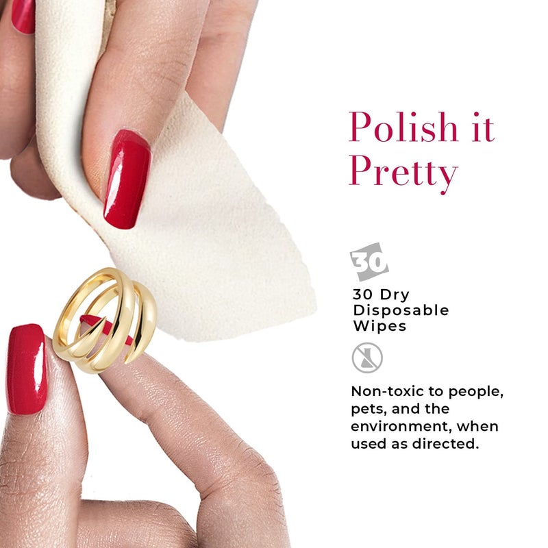 CONNOISSEURS Premium Edition Jewelry Wipes for Gold & Silver Jewelry - 30 Pack - Dry and Disposable - Clean, Polish, and Remove Tarnish - Image 3