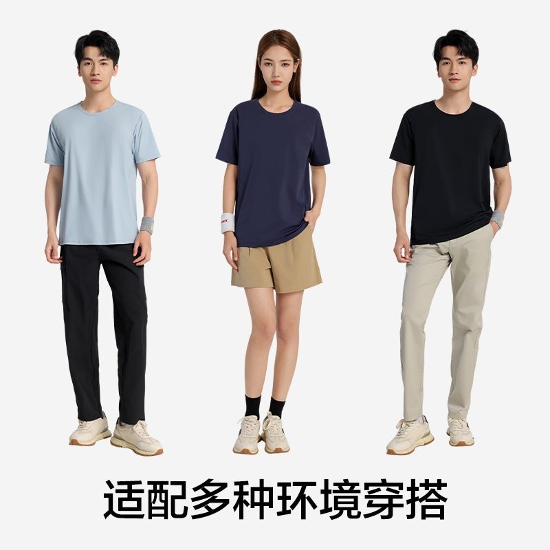 Quick-Dry Ice Silk Short Sleeve T-Shirt for Men and Women - Image 4