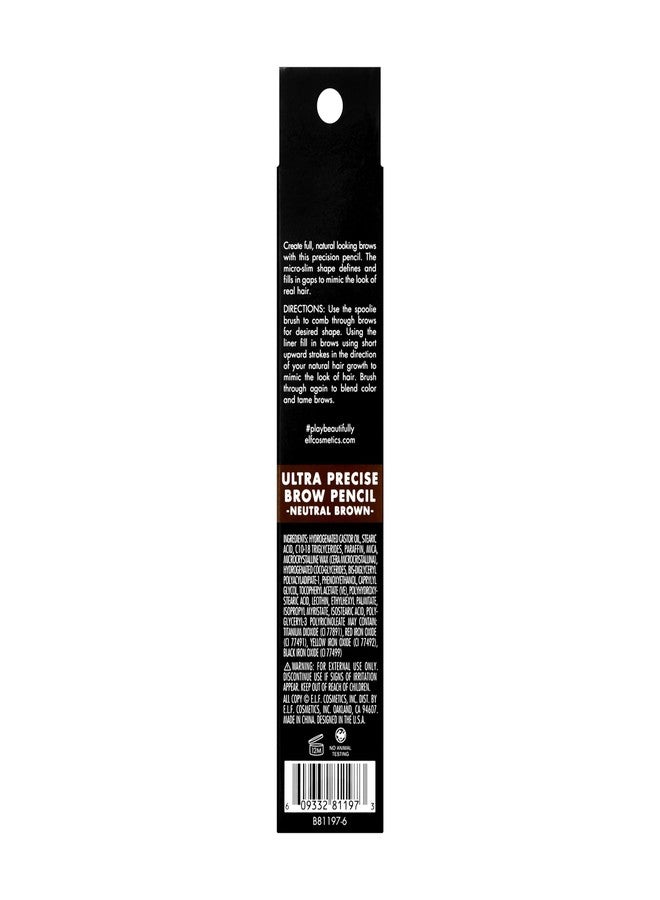elf e.l.f. Ultra Precise Brow Pencil, Dual-Ended, Ultra Fine Tip Defines & Fills Eyebrows, Creamy Formula, Vegan & Cruelty-Free, Neutral Brown - Image 5