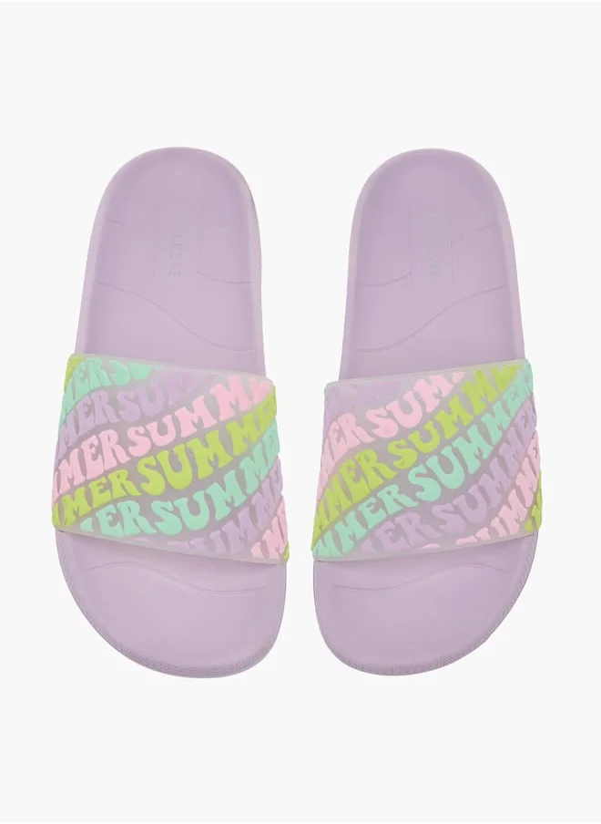 سيليست Women's Printed Slip-On Slides