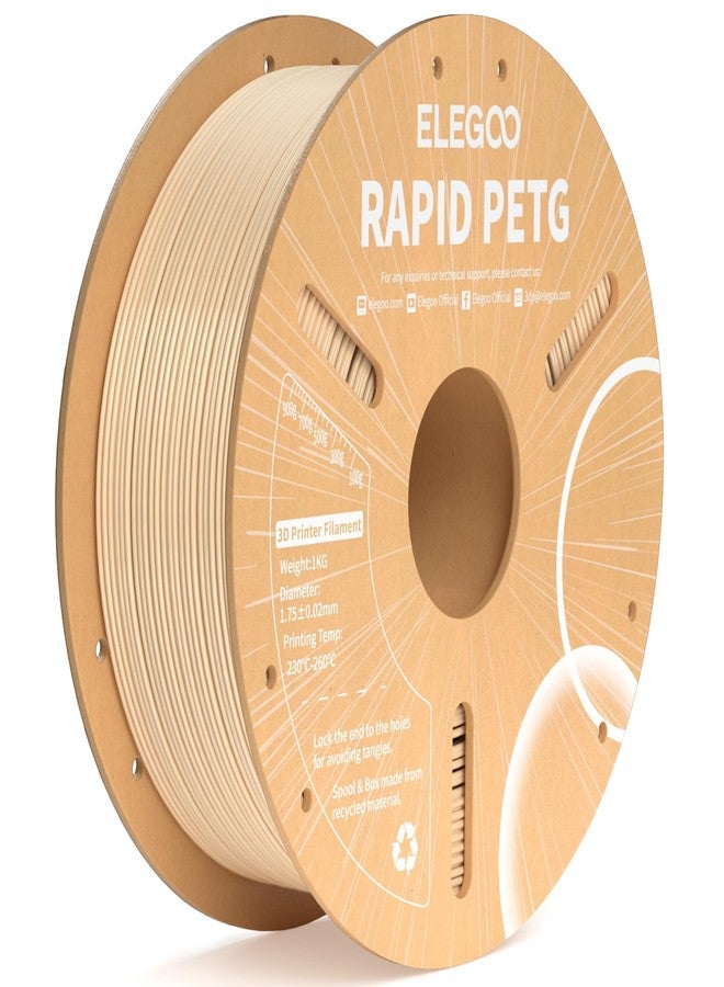 إليجو خيوط ELEGOO PETG سريعة 1.75 مم 1 كجم شفافة، PETG عالي السرعة 30-600 مم/ثانية للطابعات ثلاثية الأبعاد، دقة الأبعاد +/- 0.02 مم، بكرة خيوط ثلاثية الأبعاد، لمعظم الطابعات ثلاثية الأبعاد - Image 1