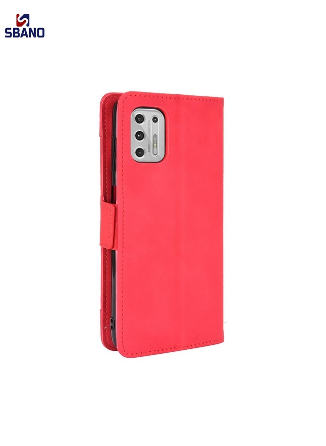 Case Cover For Motorola Moto G Stylus 2021 Wallet Style Skin Feel Calf Pattern Leather Case with Separate Card Slots(Red)