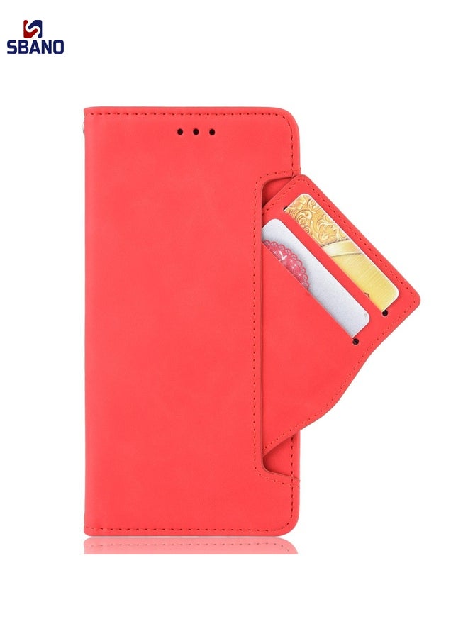 Case Cover For Motorola Moto G Stylus 2021 Wallet Style Skin Feel Calf Pattern Leather Case with Separate Card Slots(Red)