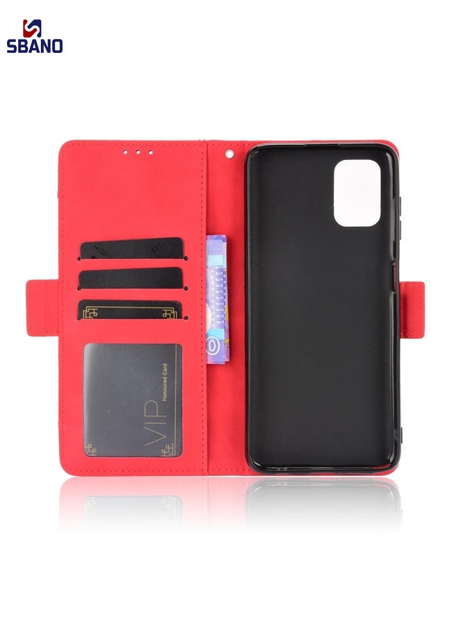 Case Cover For Motorola Moto G Stylus 2021 Wallet Style Skin Feel Calf Pattern Leather Case with Separate Card Slots(Red)