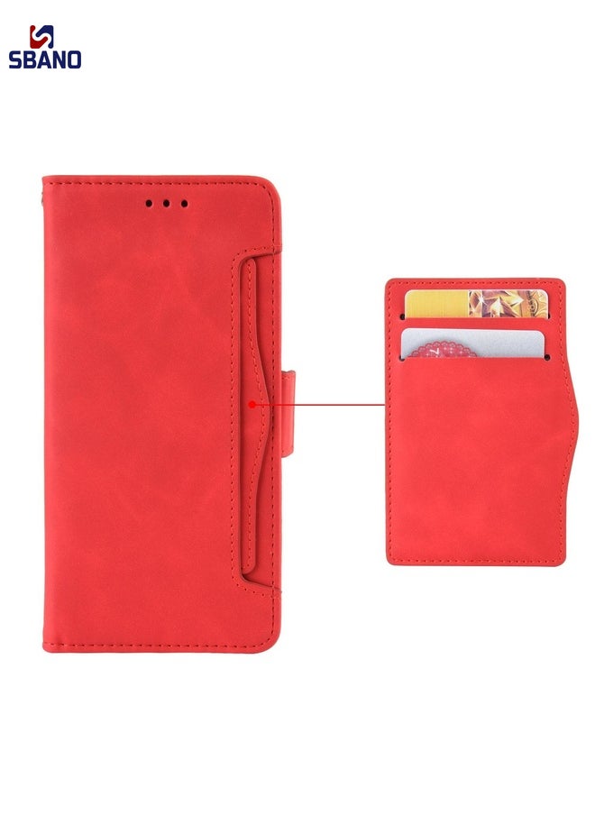Case Cover For Motorola Moto G Stylus 2021 Wallet Style Skin Feel Calf Pattern Leather Case with Separate Card Slots(Red)