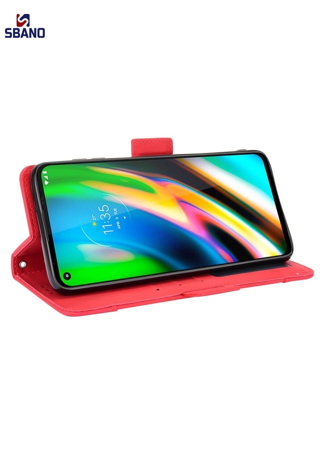 Case Cover For Motorola Moto G Stylus 2021 Wallet Style Skin Feel Calf Pattern Leather Case with Separate Card Slots(Red)