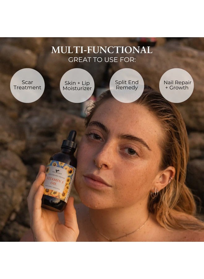 Baja Basics زيت فيتامين E النقي، مرطب للبشرة، الوجه، الجسم، الأظافر والشعر، منتج للعناية بالبشرة متعدد الاستخدامات للرجال والنساء 4 أونصات - Image 4