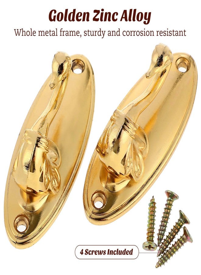 بارتي كينج دوم مشابك ستائر عتيقة من بارتي كينجدوم: قطعتان من مشابك الستائر على شكل بجعة، خطافات ربط ستائر كلاسيكية من النحاس الذهبي لتزيين الغرفة - Image 5