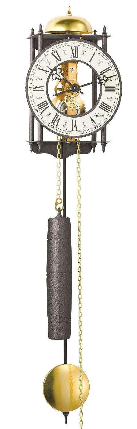 Hermle ساعة حائط هيكلية ميكانيكية هيرمل 70974000711 مع دقات الساعة