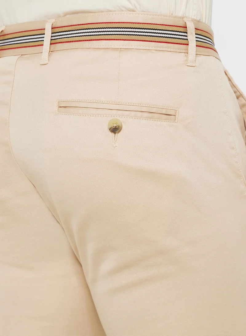 Thomas Scott Men Cream-Coloured Slim Fit Chinos Trousers