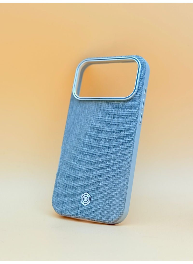 general iPhone 17 Pro Max Fabric Case, Slim Fit Back Cover, Shockproof with Camera Protection - Gray - Image 2