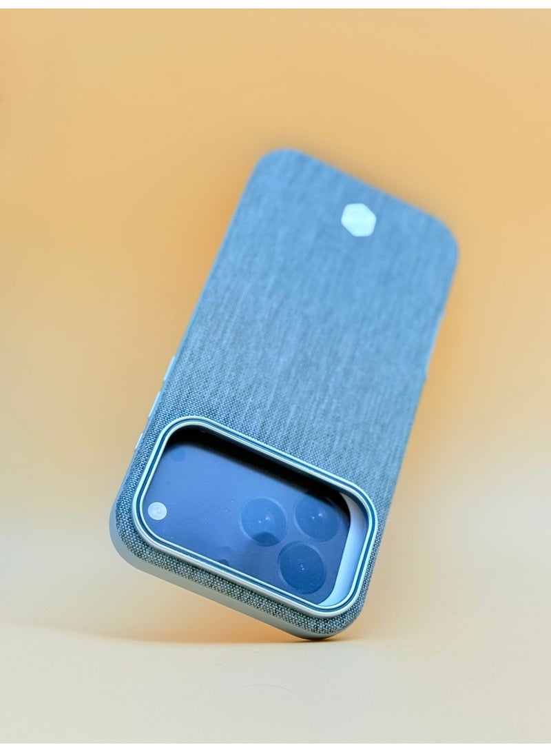 general iPhone 17 Pro Max Fabric Case, Slim Fit Back Cover, Shockproof with Camera Protection - Gray - Image 3