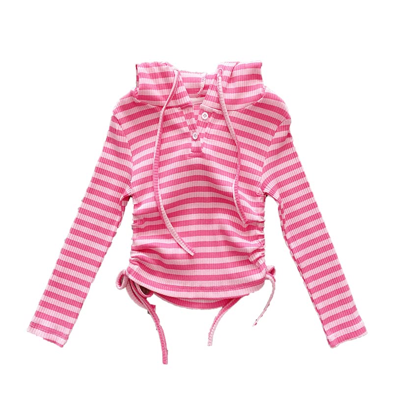 Peacolate 2-10Years Little Big Girls 2pcs Clothing Set T Shirt and Blue Butterfly Embroidered Bootcut Jeans(pink strip hoodie,9-10Years) - Image 3