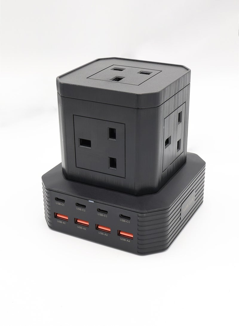 SONIC JEEM (PD-110 PTUK) Smart Charging Station. Power Socket 3250W, Type-c and Usb 100W Power Delivery The Complete Solution for All Your Devices. Multiple Type-C Ports, High-Speed USB Inputs, Professional Power Outputs. Practical Design Combining Power - Image 1