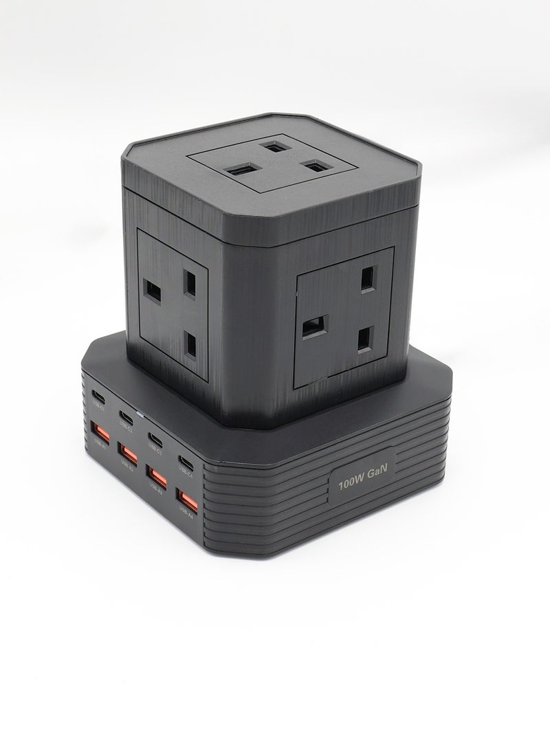 SONIC JEEM (PD-110 PTUK) Smart Charging Station. Power Socket 3250W, Type-c and Usb 100W Power Delivery The Complete Solution for All Your Devices. Multiple Type-C Ports, High-Speed USB Inputs, Professional Power Outputs. Practical Design Combining Power - Image 2