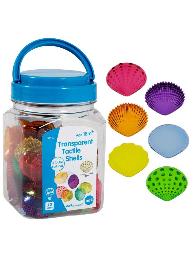 edxeducation 13841 Tactile Shells Set Of 72 Translucent 6 Textures And Colors Ages 18M+ Explore Stem Concepts Via Light Panels And Sensory Bins  - Image 2