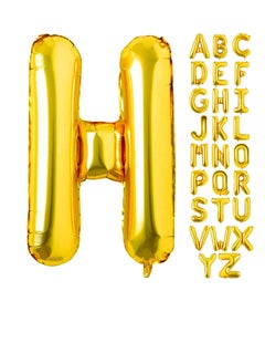 Party with Emma Gold Letter A to Z Balloons 32 inch Large Alphabet Balloons Gold Helium Foil Letter Balloon Banner for Birthday Party Anniversary Wedding Decoration (Gold-H)  - Image 5