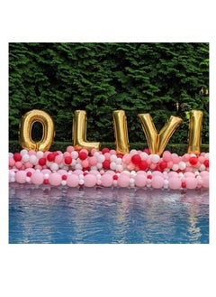 Party with Emma Gold Letter A to Z Balloons 32 inch Large Alphabet Balloons Gold Helium Foil Letter Balloon Banner for Birthday Party Anniversary Wedding Decoration (Gold-H)  - Image 4