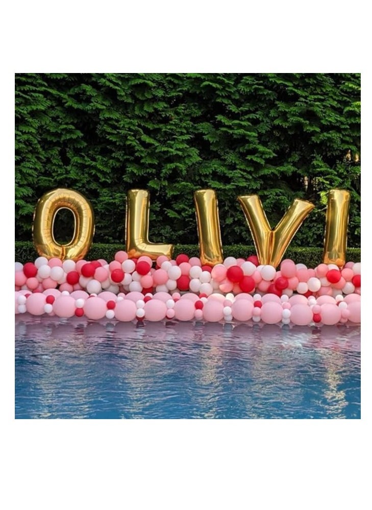 Party with Emma Gold Letter A to Z Balloons 32 inch Large Alphabet Balloons Gold Helium Foil Letter Balloon Banner for Birthday Party Anniversary Wedding Decoration (Gold-H)  - Image 4