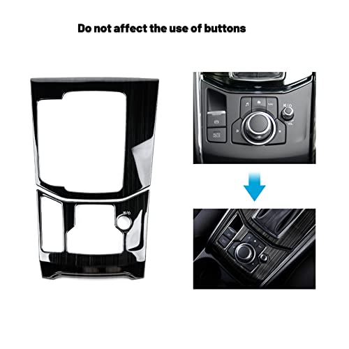 ANFOKAS Compatible with Mazda CX-5 2025 2024 2023 2022 2021 2020 2019 2018 2017 Accessories Car Center Console Cover Gear Panel Gear Shift Knob Cover Trims Frame -Stainless Steel Black - Image 5