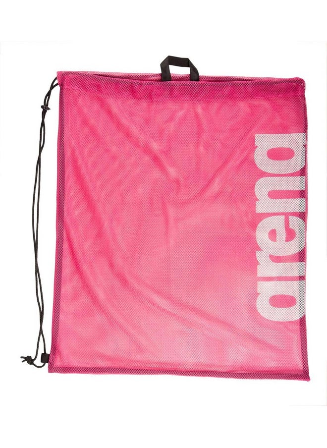 arena Swim Gear Drawstring Backpack Pool And Gym Bag Pink Mesh Bag  - Image 1