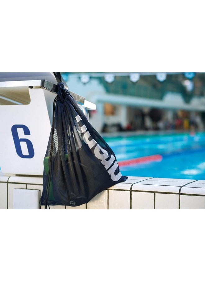 arena Swim Gear Drawstring Backpack Pool And Gym Bag Pink Mesh Bag  - Image 2