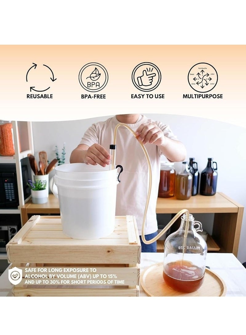 Auto Siphon with Tubing 35x3x3cm Syphon Pump Kit Plastic Racking Cane Brewing Filter Ideal Carboy Bottle Making Tools  - Image 3