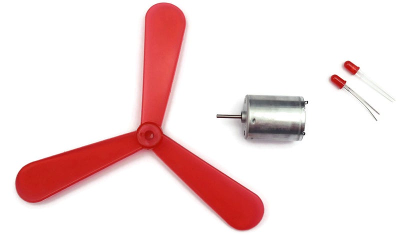 Electronicspices Electronic Spices Dynamo Motor With Fan Blade For Wind Mill Project And 2 Leds - Image 1