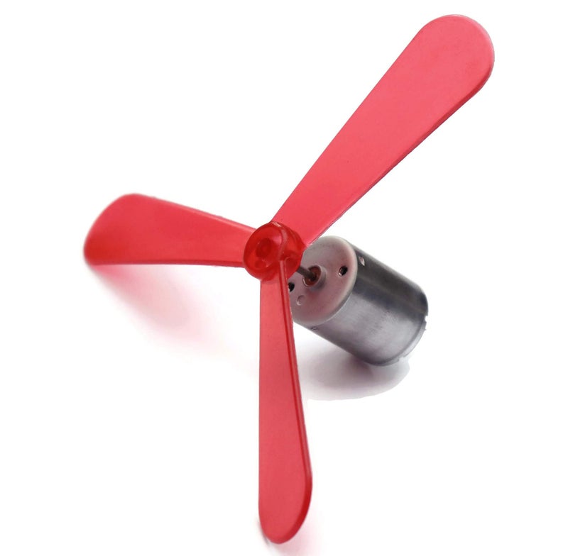 Electronicspices Electronic Spices Dynamo Motor With Fan Blade For Wind Mill Project And 2 Leds - Image 4