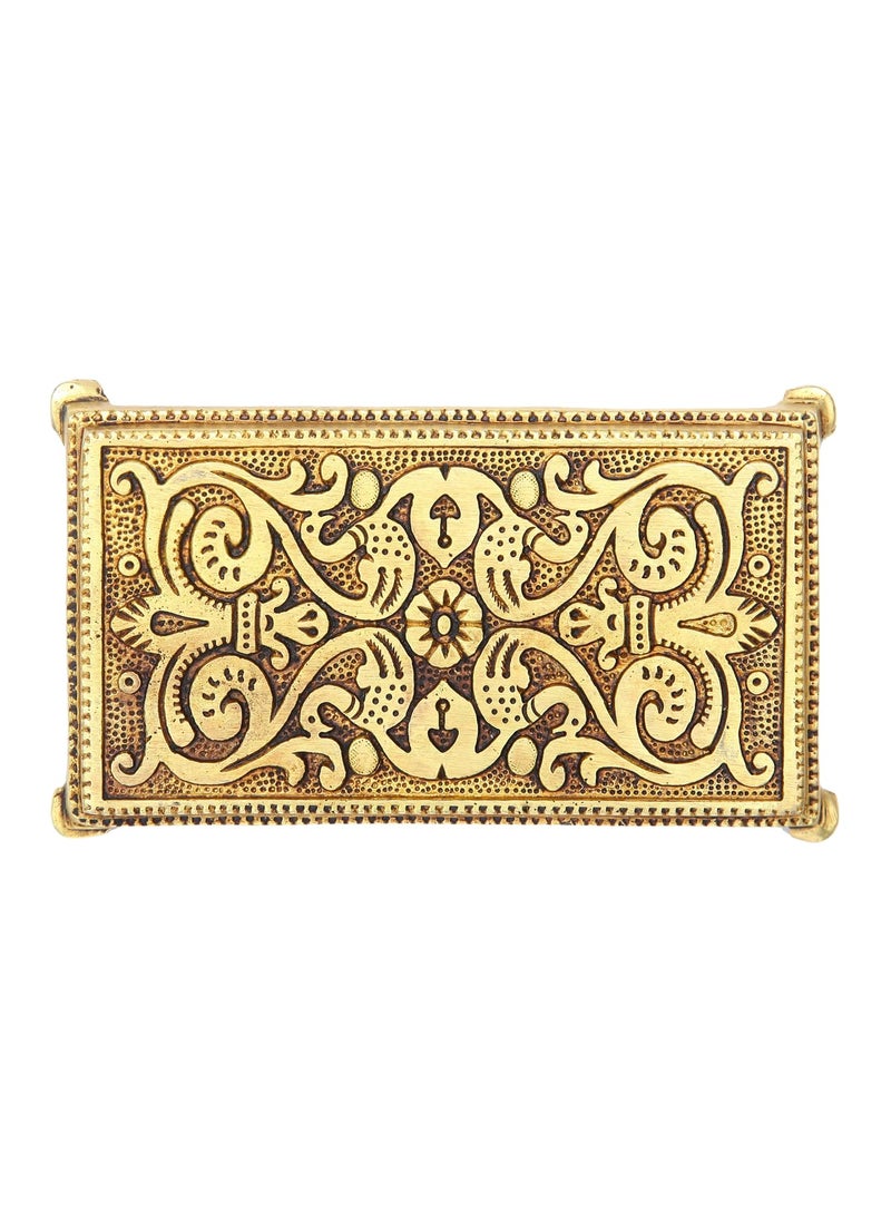 anciently anciently Pooja Chowki Rectangle Shape Pooja Chowki Rectangle Brass Chowki Brass Gold Colour 1 Piece 7 X 35 CM  - Image 5