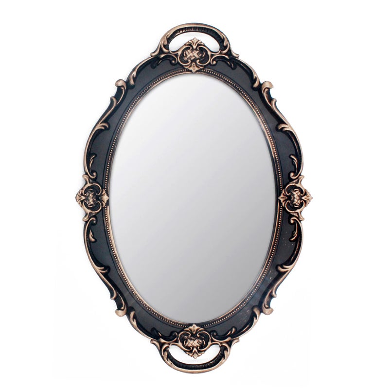Eaoundm 145 x 10 inchs Oval Antique Decorative Wall Mirror Vintage Hanging Mirror Brown