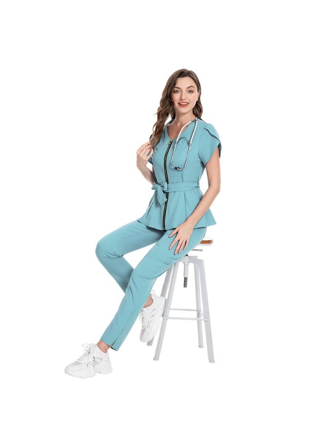 NIBEMINENT Slim Fit Beauty Salon Workwear Medical Scrubs Uniform Women Scrub Set Nursing Accessories Hospital Dental Clinic Surgery Uniform - Image 1