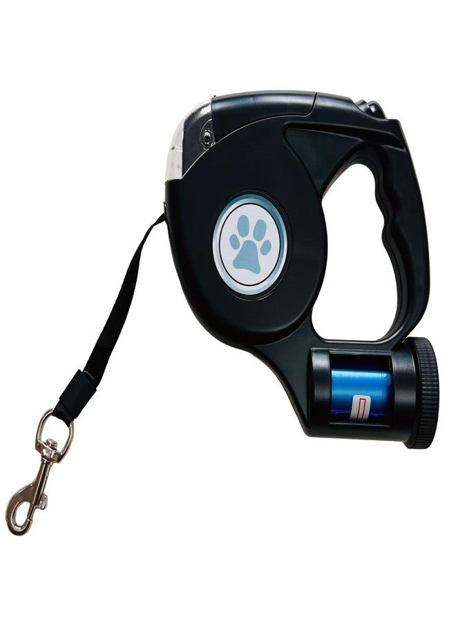 JEBBLAS Upgraded Dog Retractable Leashes with Flashlight and Waste Bag Dispenser 3 in 1 Automatic 15ft Dog Walking Leash with Anti-Slip Handle Black - Image 2