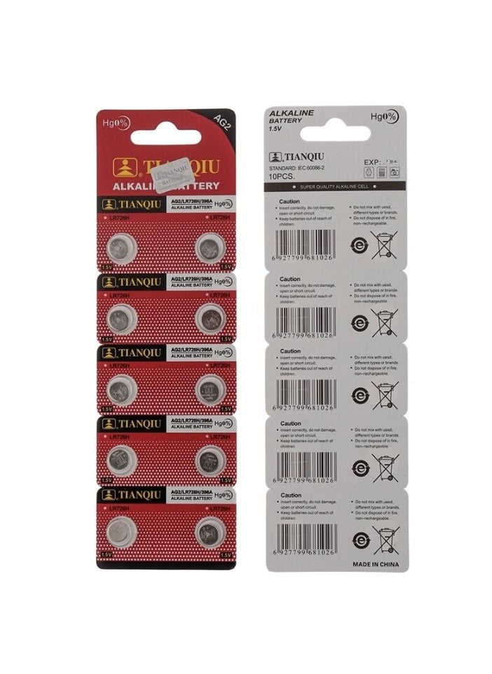 TIANQIU 10-Pieces Tianqiu AG2/ LR726H/ 396A 1.5V Alkaline Batteries  - Image 2