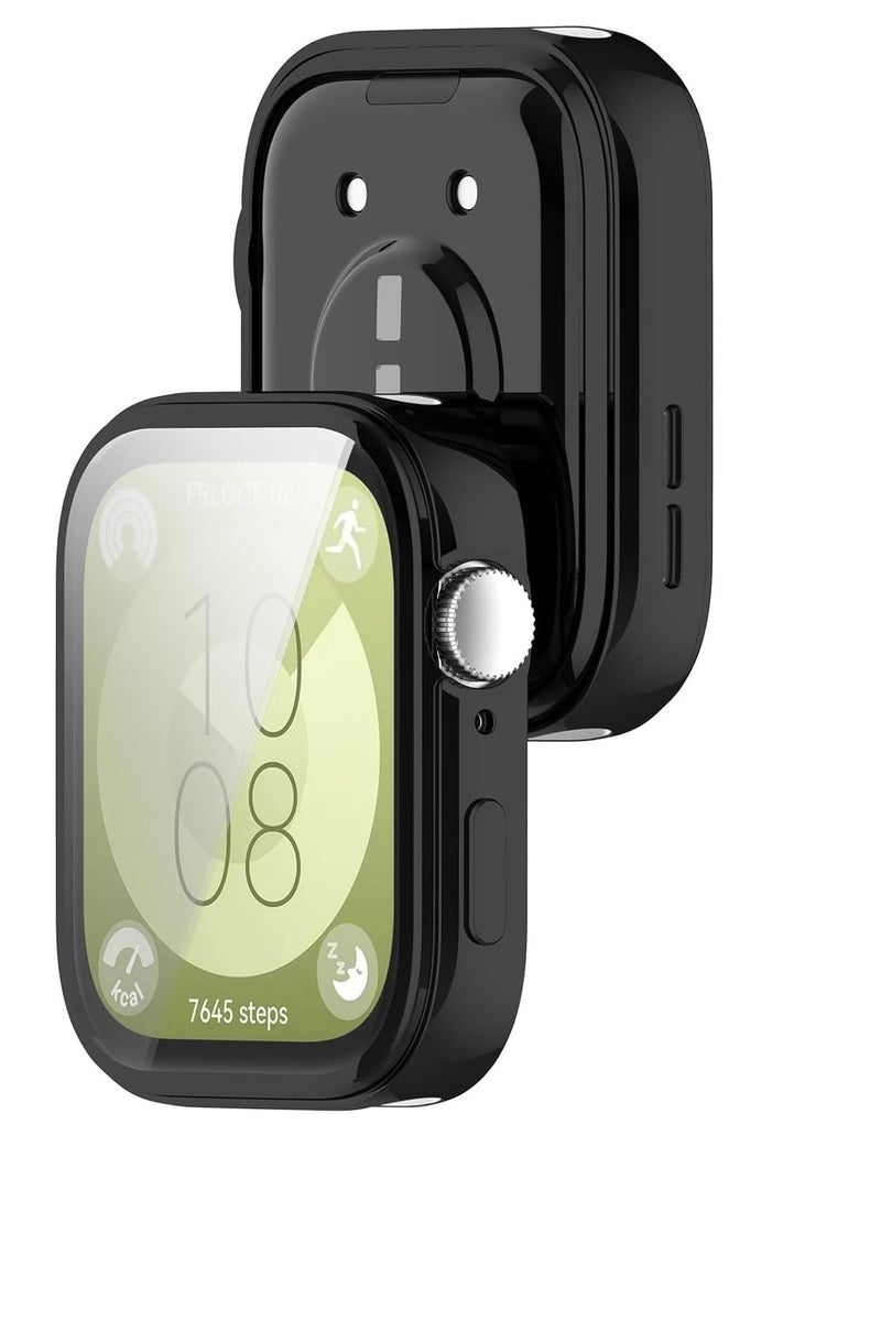 Compatible with Huawei Watch Fit 3 Case - Soft TPU Shockproof Cover - All-Inclusive Screen Protector Case - Compatible with Huawei Fit 3 (Black) - Image 3