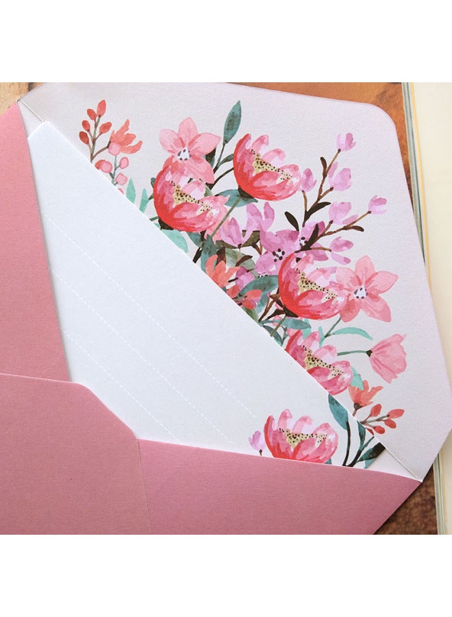 Glow Wedding Envelope Invitation Letter A5 Handwritten Love Letter Letter Paper Warm Spring Blooming Envelope Letter Paper Set Contains 2 Envelopes 4 Letter Paper - Image 2