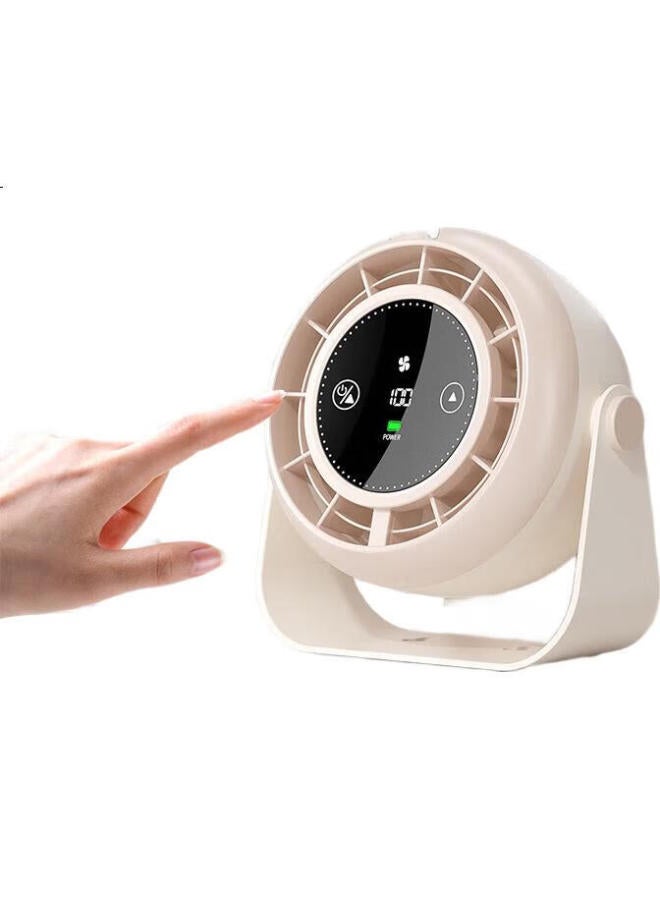 Bkayp 100-Speed Desktop Mini Fan Quiet Ice Sensation 3D Circulation Intelligent Touch Control Adjustable Number Display Usb Charging Office Car Home Multi-Functional Wall-Mounted - Image 2