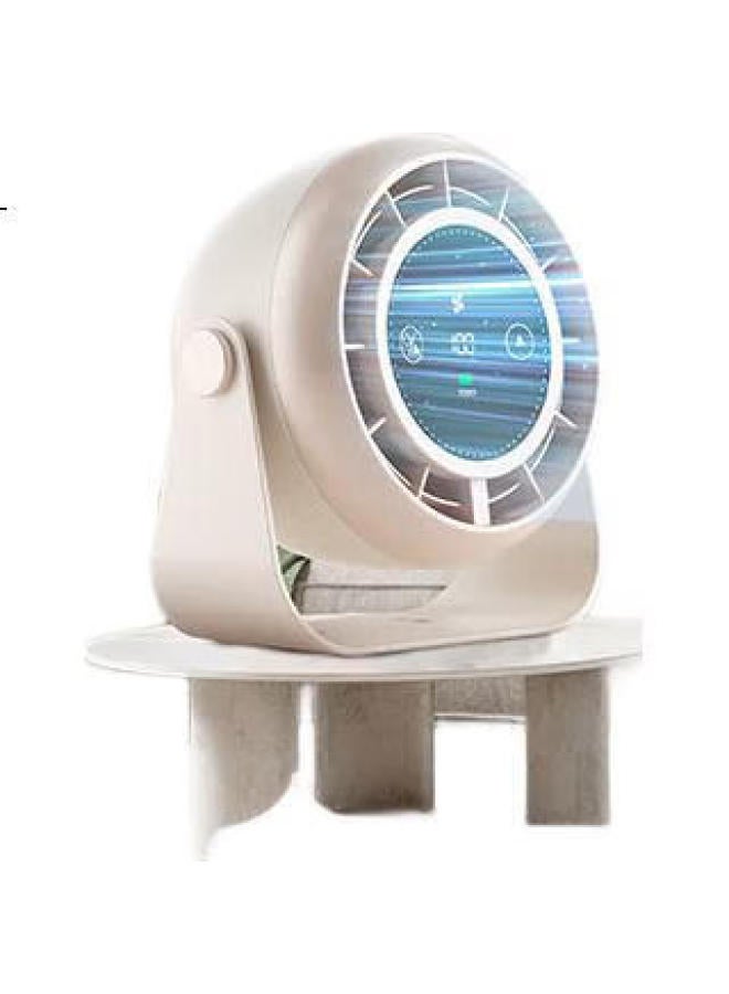 Bkayp 100-Speed Desktop Mini Fan Quiet Ice Sensation 3D Circulation Intelligent Touch Control Adjustable Number Display Usb Charging Office Car Home Multi-Functional Wall-Mounted - Image 1