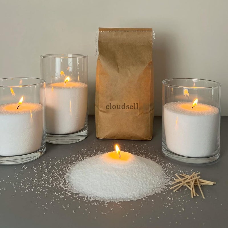TADRUP Soy Wax Powder Candle Making Kit 1kg Wax with 100 Wicks Refillable Beaded Wax Sand DIY Pearled Candle Self Extinguish Candle for Home Decor