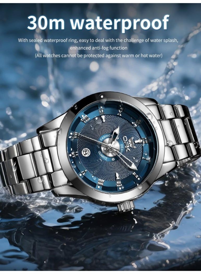 OPK Watch for Men Stainless Steel Waterproof Luminous Date Analog Quartz Wrist Watch Business Fashion Casual Men Watches - Image 5